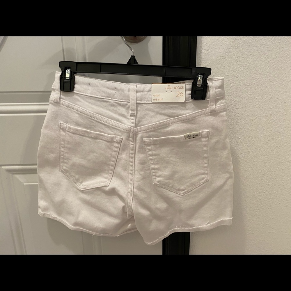 ella moss (Anthropologie) White Denim Cuffed Midi Short - NWT - 26 & 27 - Picture 14 of 14